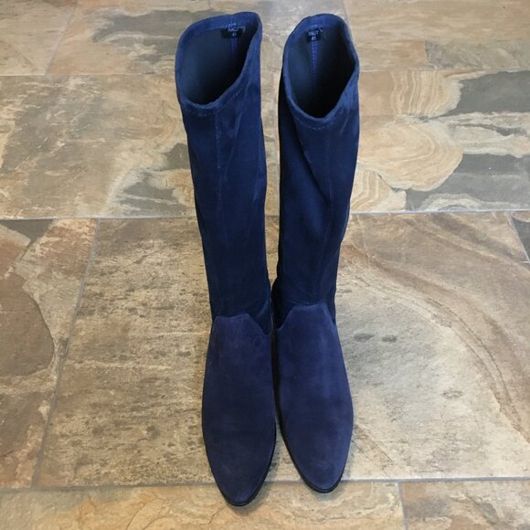 Bos. & Co. Navy Blue Witchy Rally Waterproof Pointy Toe Knee-High Boot - Picture 7 of 16